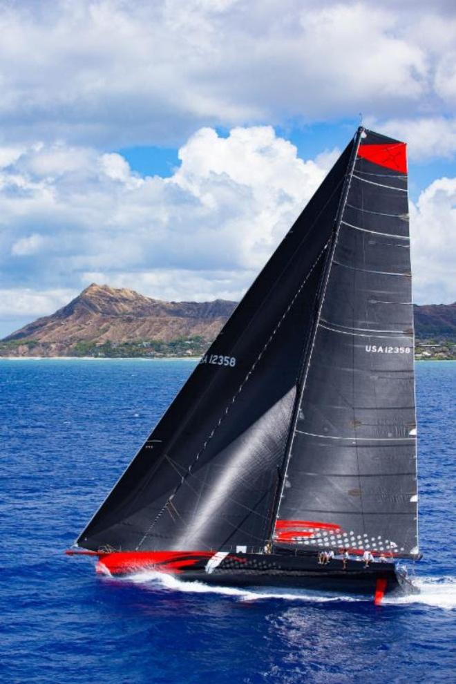 Comanche at speed towards Diamond Head, setting new monohull record – Transpac ©  Sharon Green / Ultimate Sailing